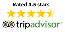 Rated 4.5 Star on Trip Advisor